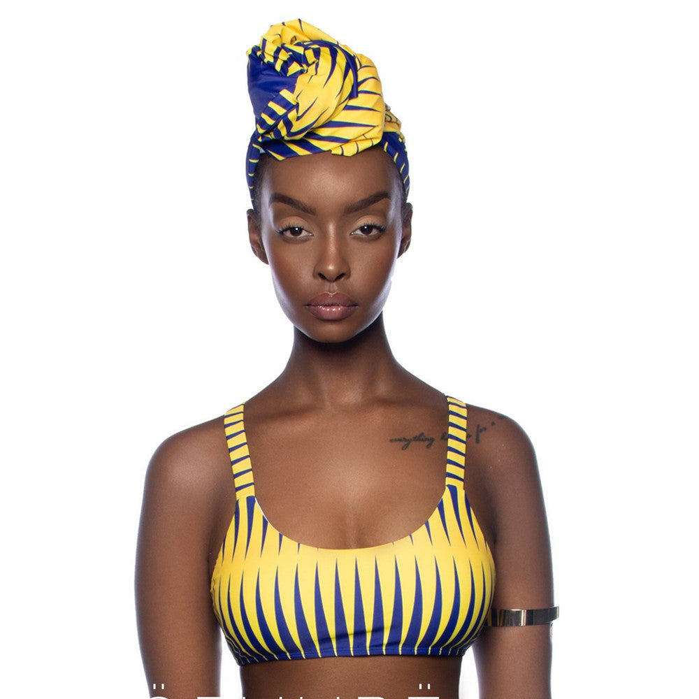 Conjunto de Bikini a Rayas de Cintura Alta 2019