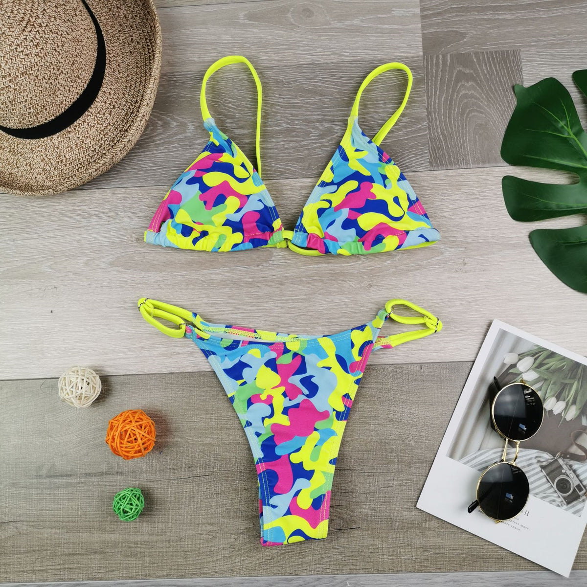 Nuevo bikini triangular para mujer 2020 con estampados coloridos