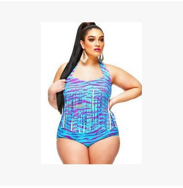 Bikini de Talle Alto con Flecos en Tallas Grandes
