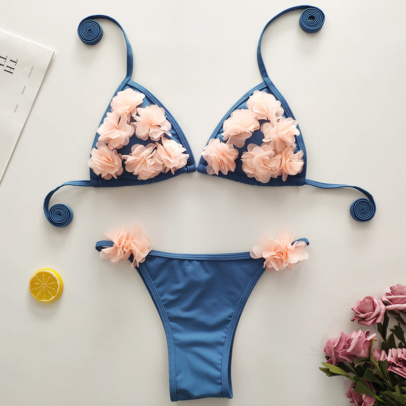 Bikini Triangular de Dos Piezas con Diseño Floral