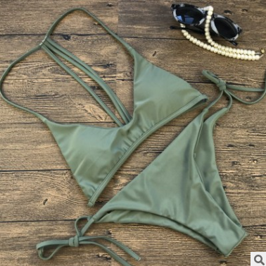 Bikini de Mujer de Color Sólido y Moderno 2020