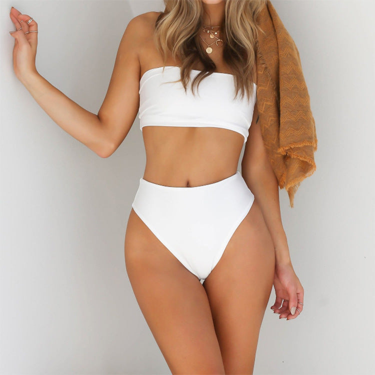 Nuevo Bikini Sexy Sin Tirantes de Cintura Alta