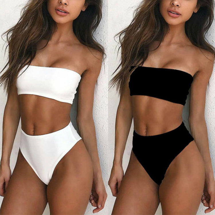 Nuevo Bikini Sexy Sin Tirantes de Cintura Alta