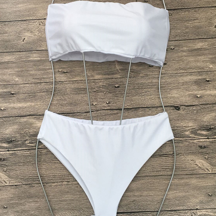 Nuevo Bikini Sexy Sin Tirantes de Cintura Alta