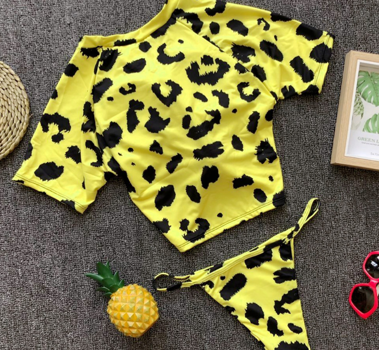 Conjunto de Bikini Anudado Tendencia 2018 con Mangas Medias