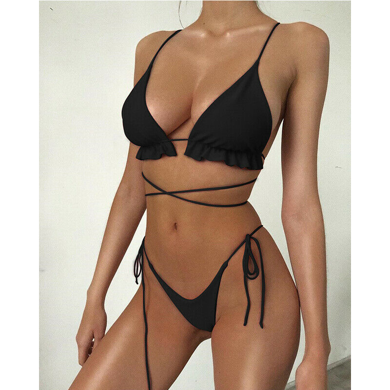 Traje de baño bikini sexy para mujer 2020 con diseño de flecos