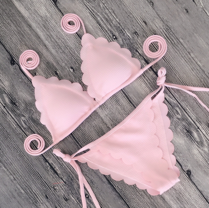 Bikini con Encaje - Ropa de Baño Floral Sexy