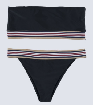 Bikini Sin Tirantes de Color Sólido para Mujer