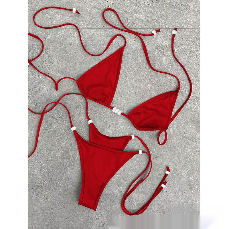 Bikini Dividido con Cordones para Mujer