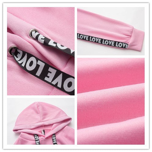 Sudadera con capucha extragrande para mujer con lazo de letras, talla grande (18+)