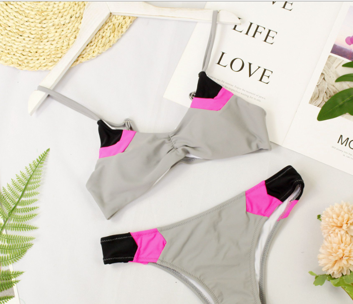 Bikini Sexy de Bloques de Color 2018 para Mujer