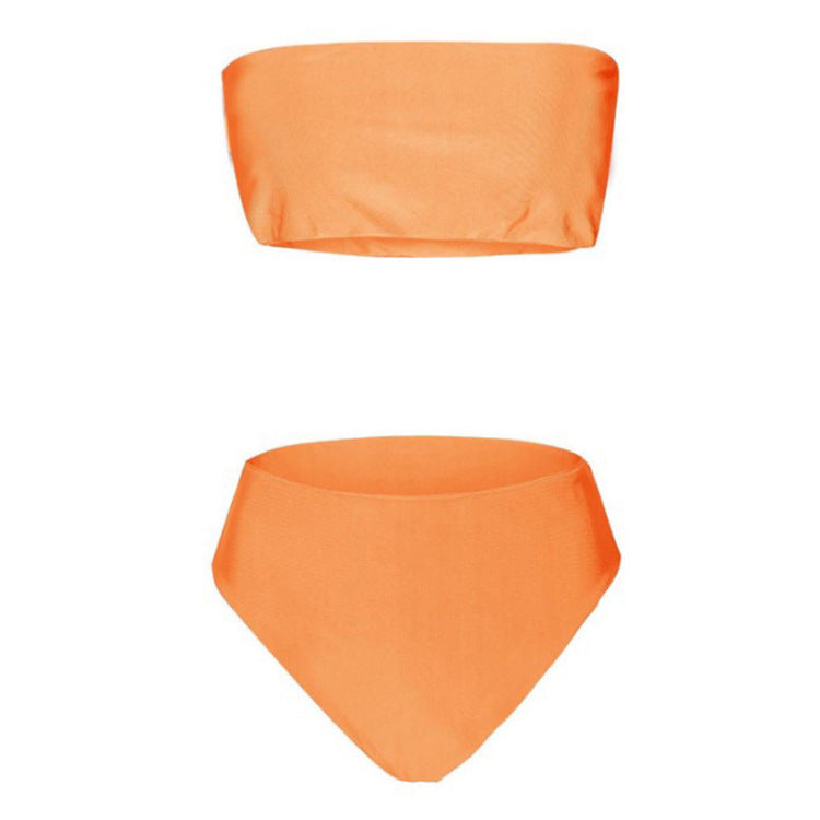 Nuevo Bikini Sexy Sin Tirantes de Cintura Alta