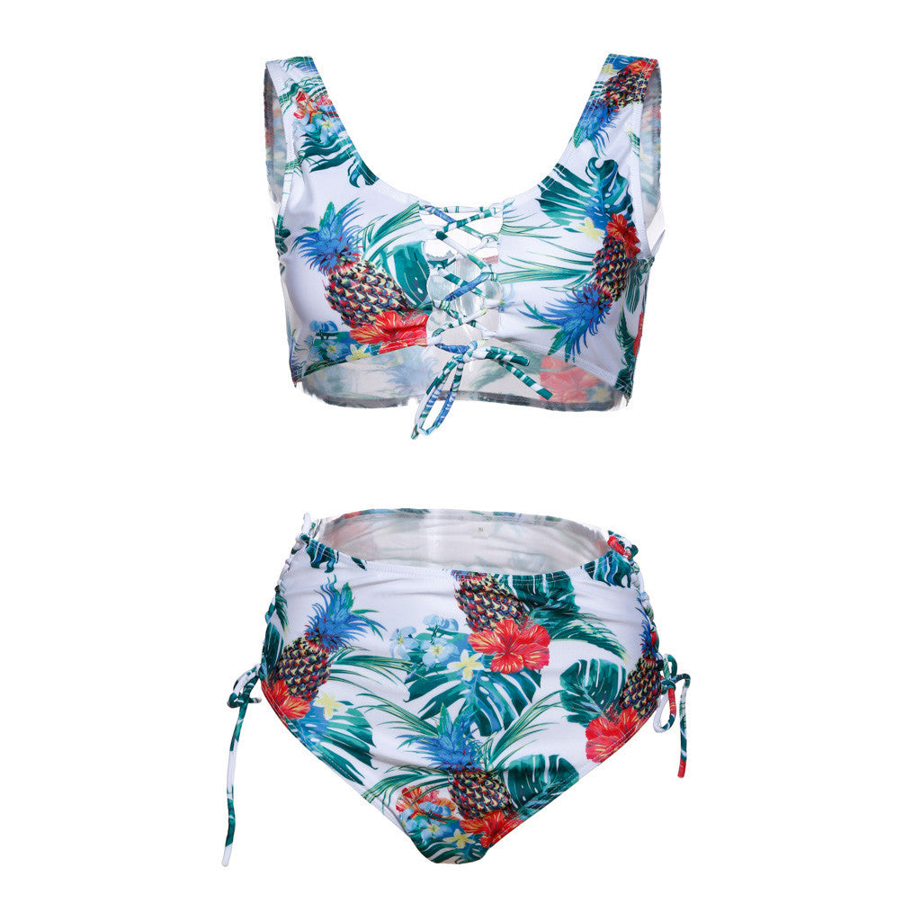 Conjunto de Bikini de Cintura Alta Transfronterizo 2020