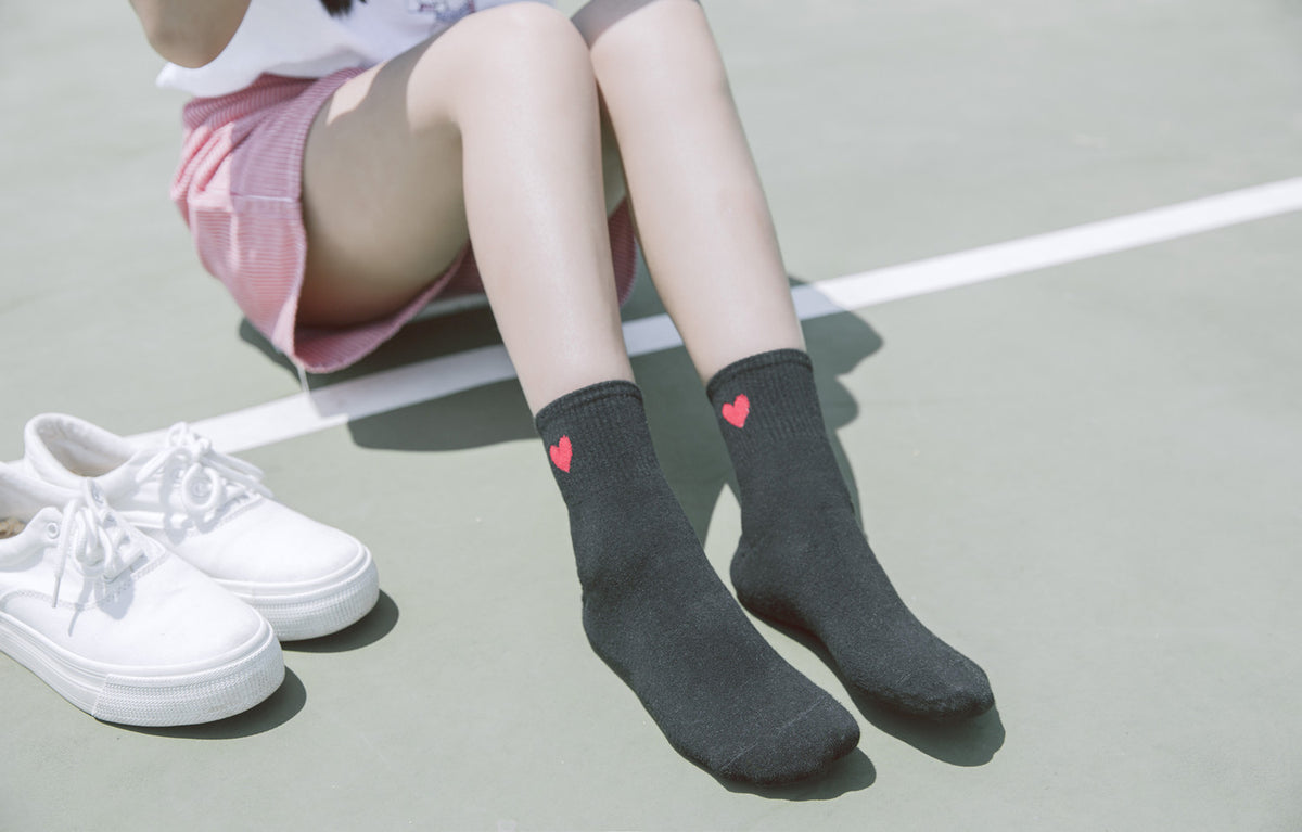 Calcetines de algodón con forma de corazón - Estilo media pantorrilla