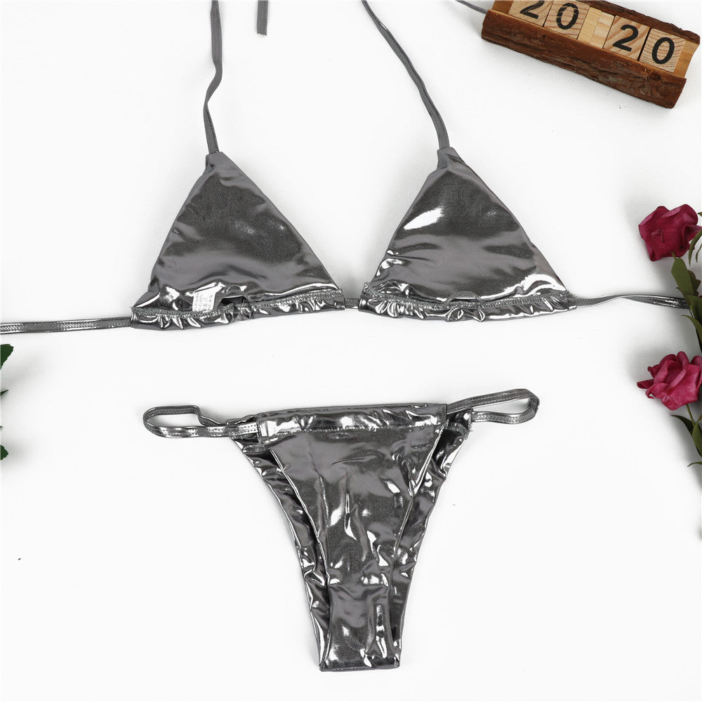 Conjunto de Bikini de Lámina de Oro para Mujer 2020