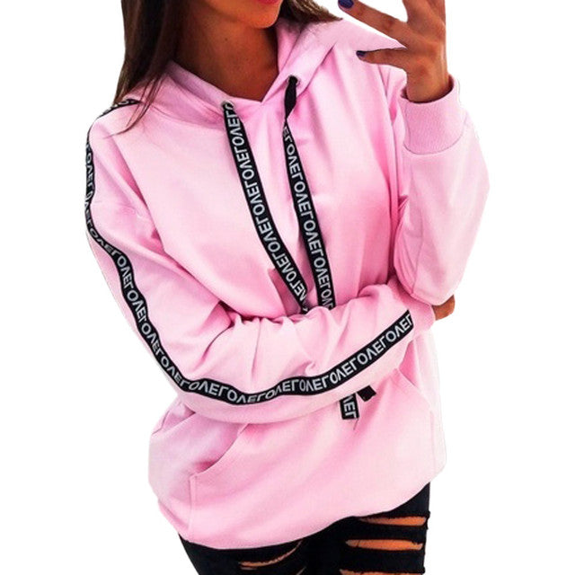 Sudadera con capucha extragrande para mujer con lazo de letras, talla grande (18+)