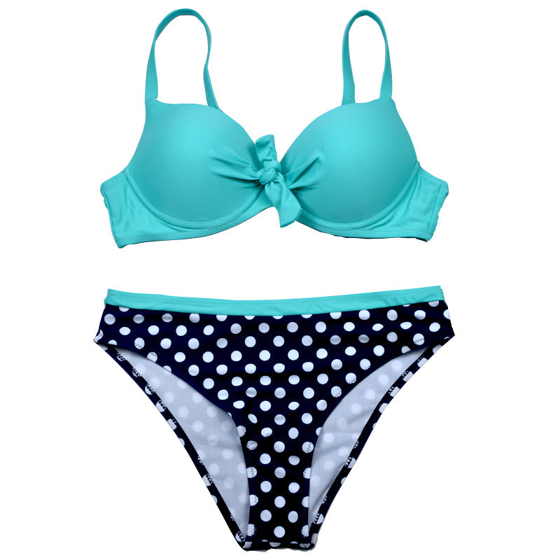 Bikini de Dos Piezas en Colores Caramelo para Mujer