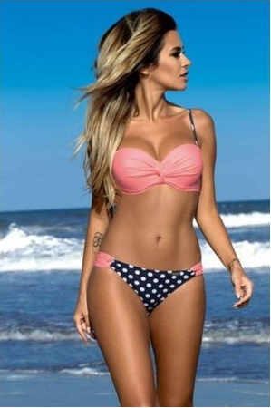 Conjunto de bikini color caramelo