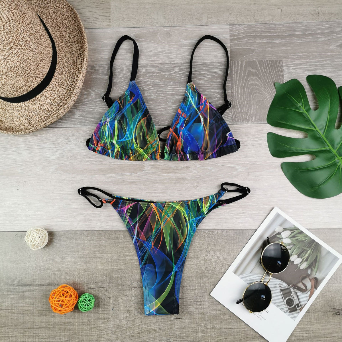 Nuevo bikini triangular para mujer 2020 con estampados coloridos