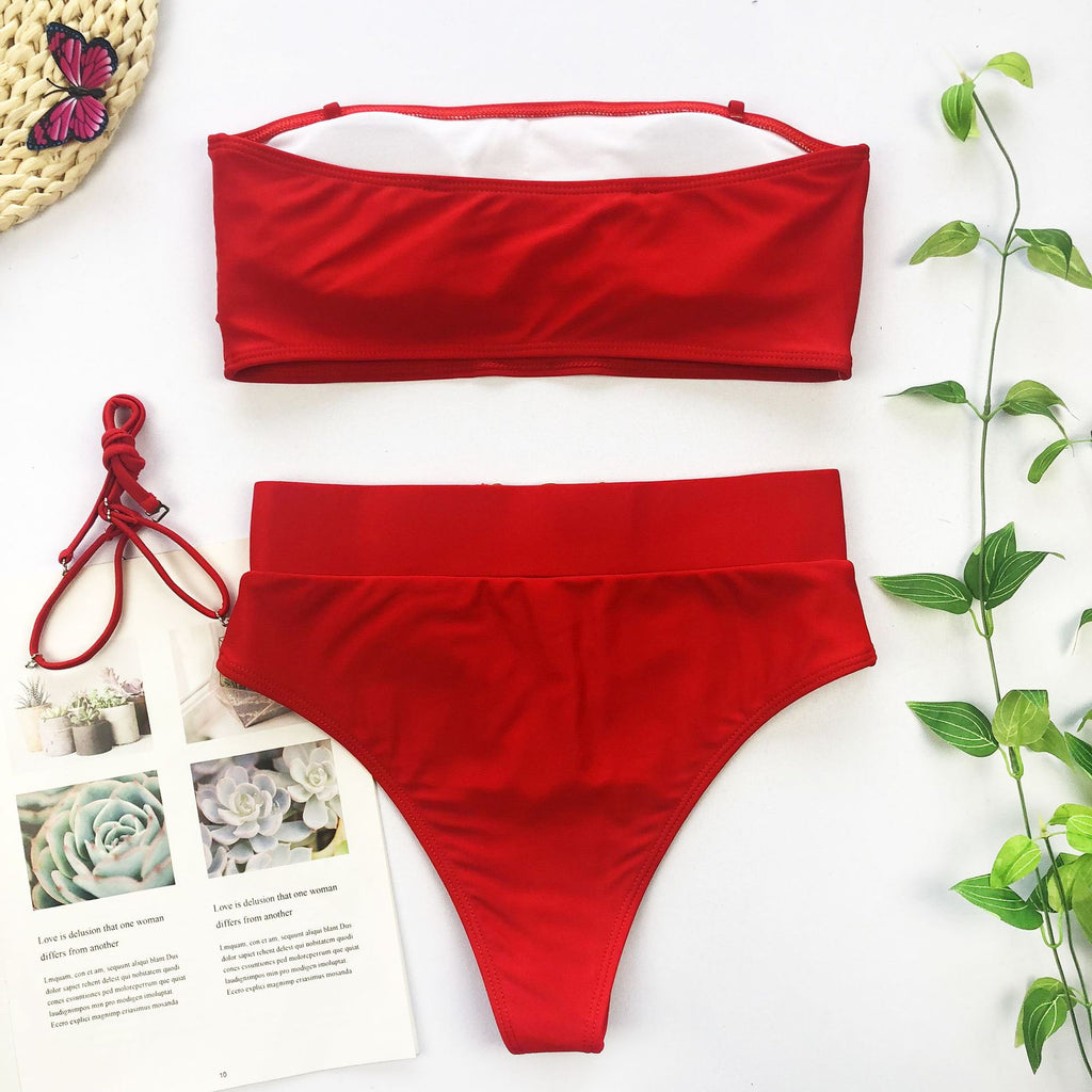 Bikini sin Tirantes con Hebilla Metálica Chic para Mujeres