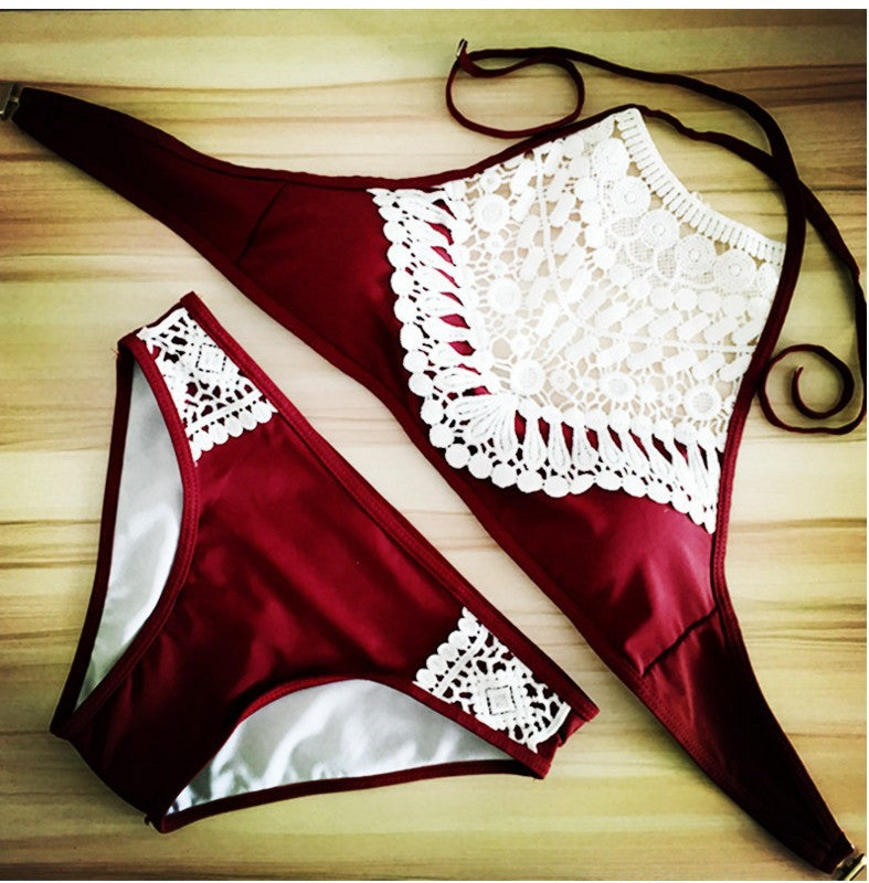 Conjunto de Bikini y Traje de Baño Sexy con Encaje Separado