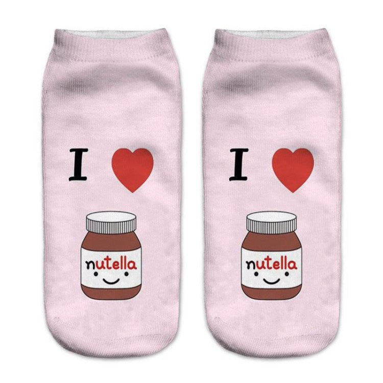 Calcetines de Barco Cómodos y Estilosos con Diseño de Crema de Cacahuete