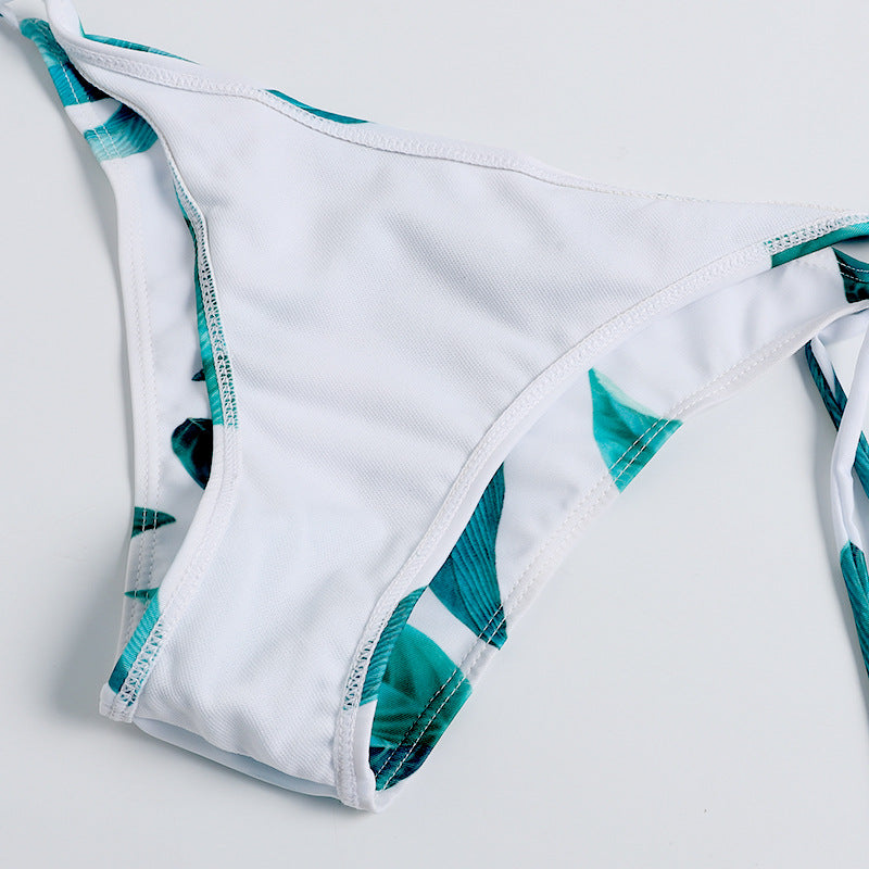 Bikini Cruzado con Estampado de Hojas para Mujer (Nuevo Estilo)