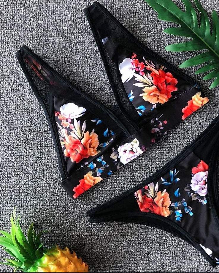 Bikini, Traje de Baño con Diseño Descubierto en la Espalda y Soporte de Busto