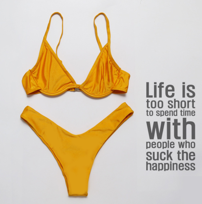 Bikini Popular con Soporte de Acero en Múltiples Colores
