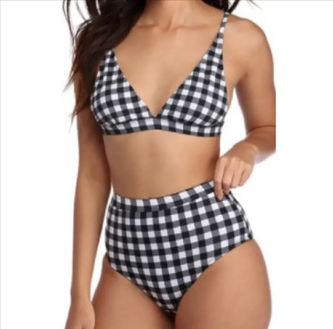Traje de Baño Dividido a Cuadros