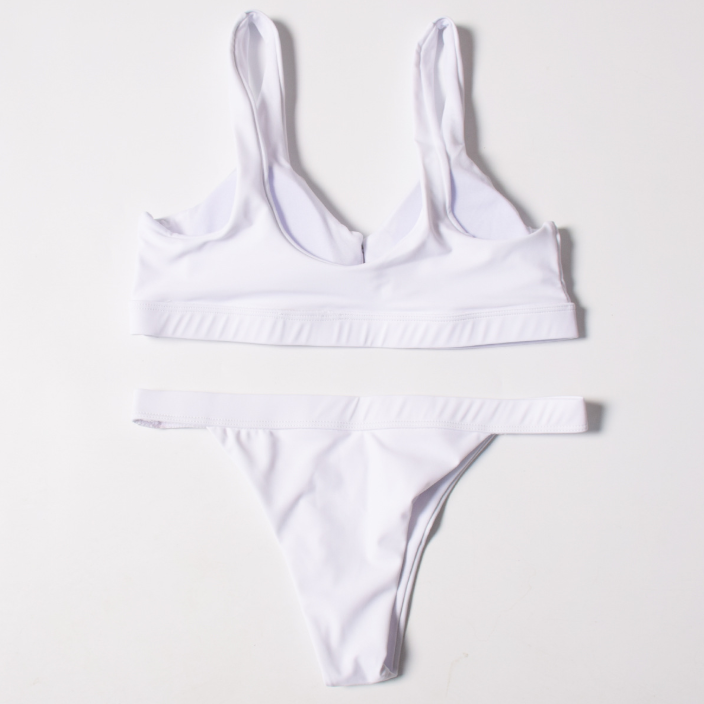 Conjunto de Bikini para Mujer de Cintura Baja y Color Sólido Sexy
