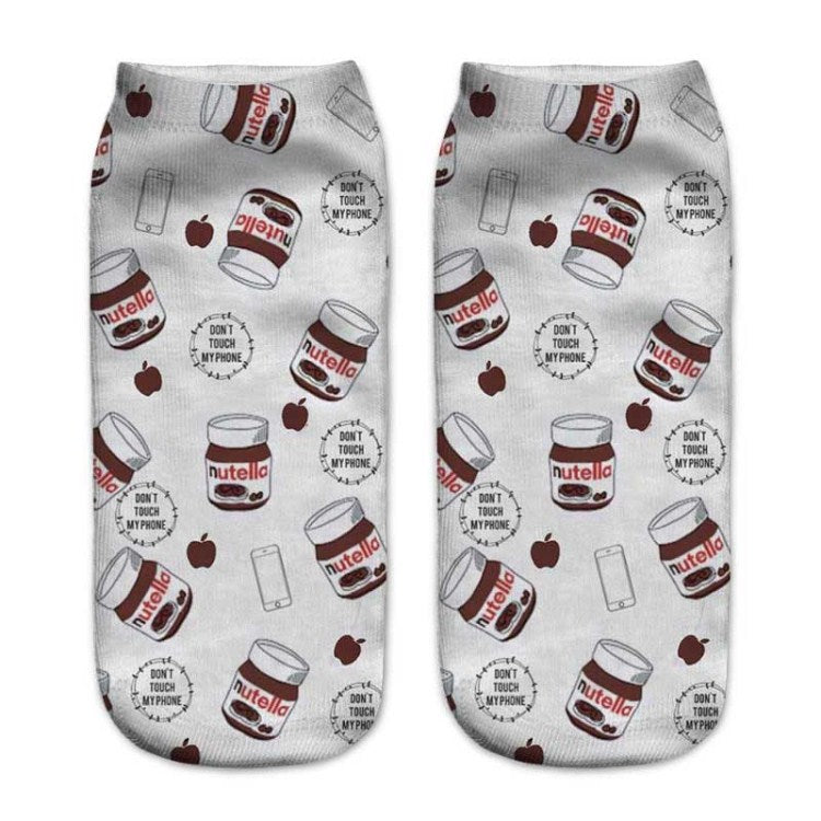 Calcetines de Barco Cómodos y Estilosos con Diseño de Crema de Cacahuete