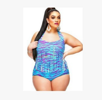 Bikini de Talle Alto con Flecos en Tallas Grandes