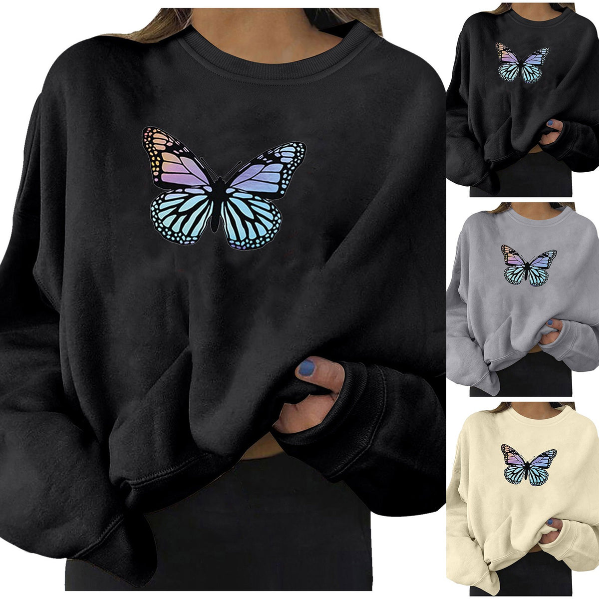 Sudadera con capucha extragrande para mujer con estampado de alfabeto urbano