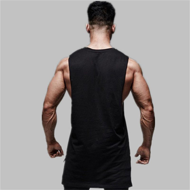Camiseta sin mangas holgada con abertura para hombre, estilo hip hop, a la moda (verano)