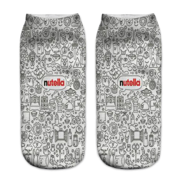 Calcetines de Barco Cómodos y Estilosos con Diseño de Crema de Cacahuete