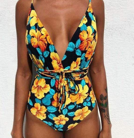Traje de baño sexy multiusos con estampado digital para mujer