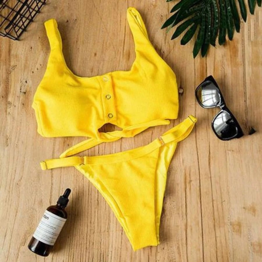 Bikini de Botón Hecho a Mano y Cómodo