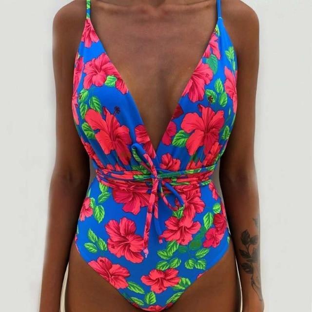 Traje de baño sexy multiusos con estampado digital para mujer