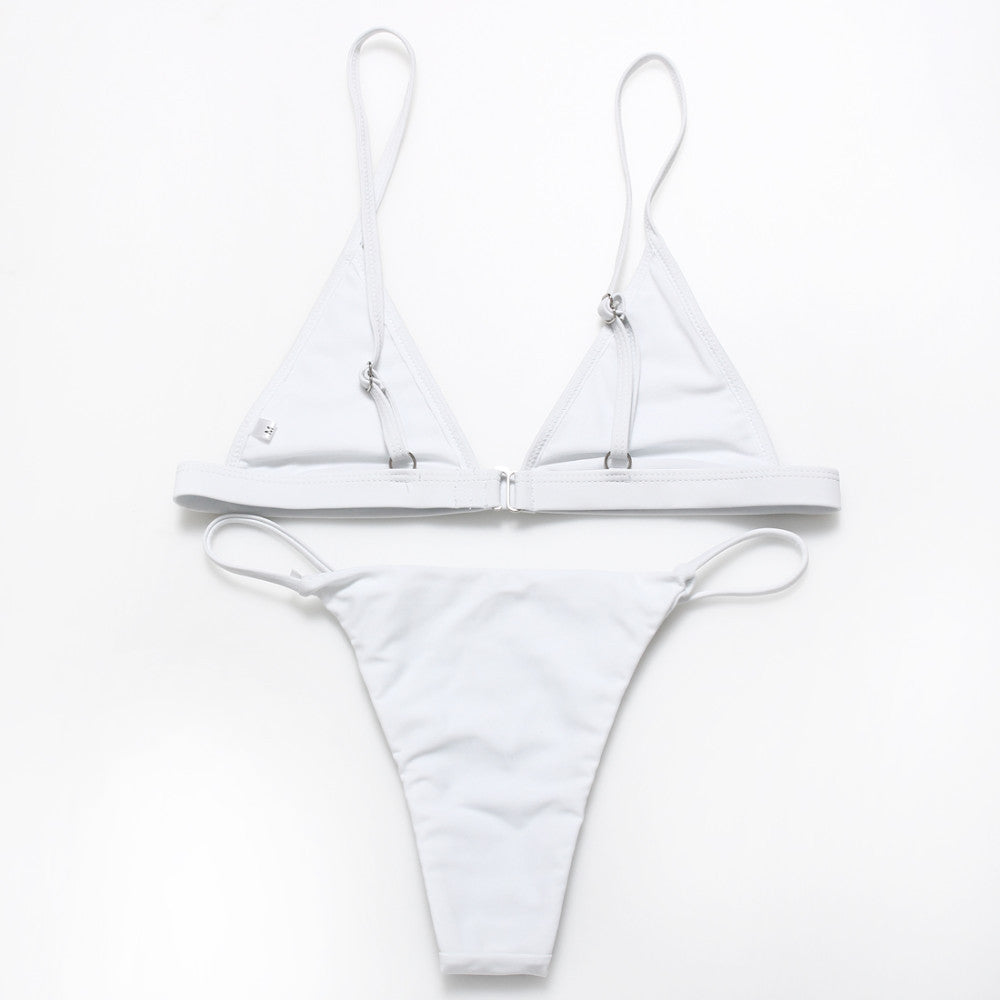 Conjunto de Bikini de Dos Piezas en Color Sólido para Mujer 2018