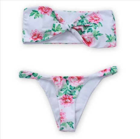 Conjunto de Bikini Bandeau Floral