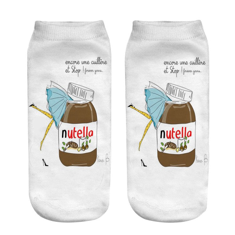 Calcetines de Barco Cómodos y Estilosos con Diseño de Crema de Cacahuete