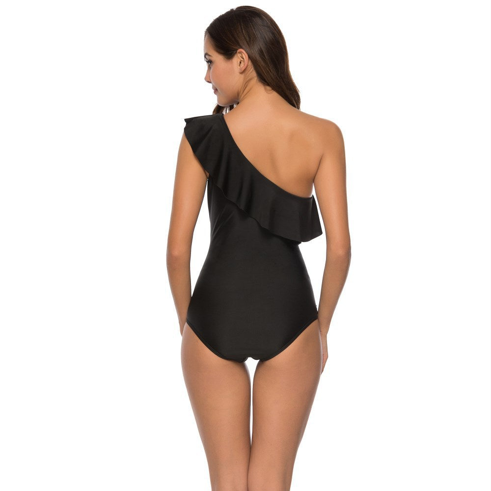 Bikini de una pieza con volantes en la espalda para mujer 2020