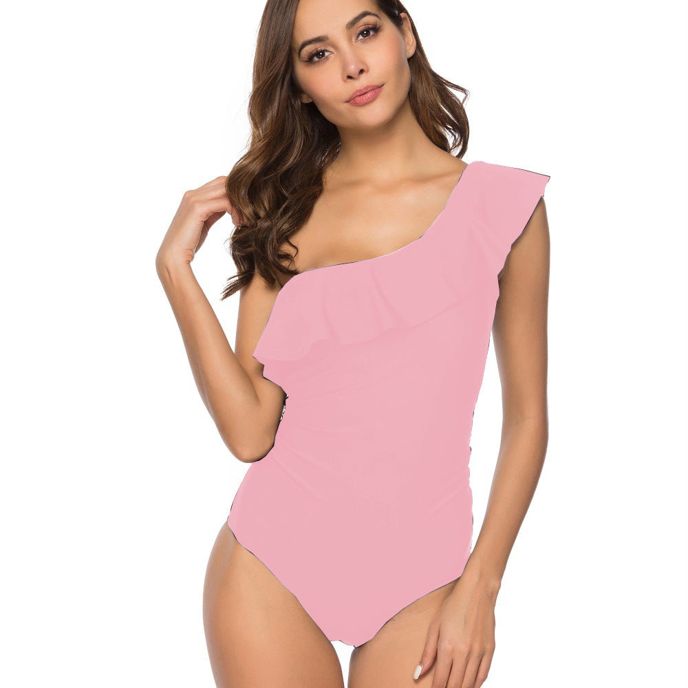 Bikini de una pieza con volantes en la espalda para mujer 2020