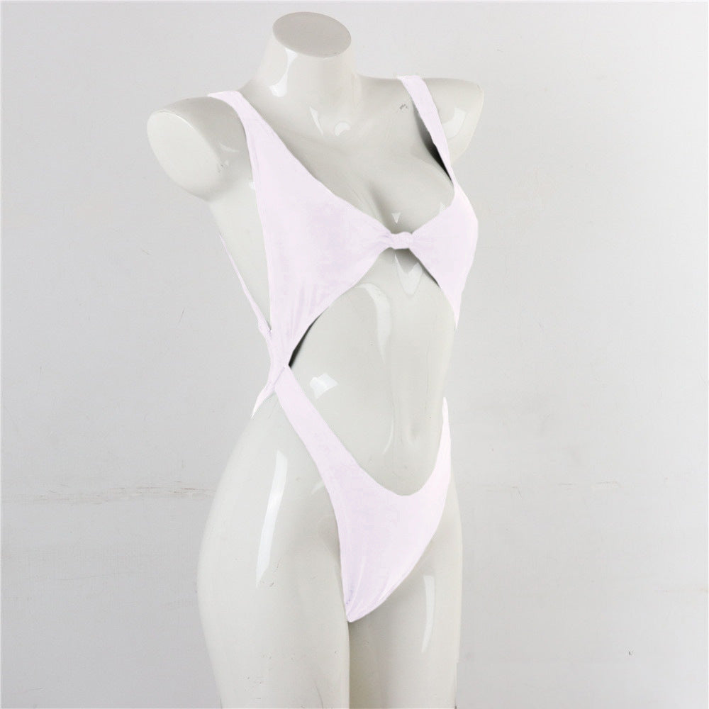 2019 Bikini de Una Pieza para Mujer en Color Sólido