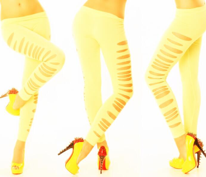 Leggings de nueve puntos con aberturas laterales