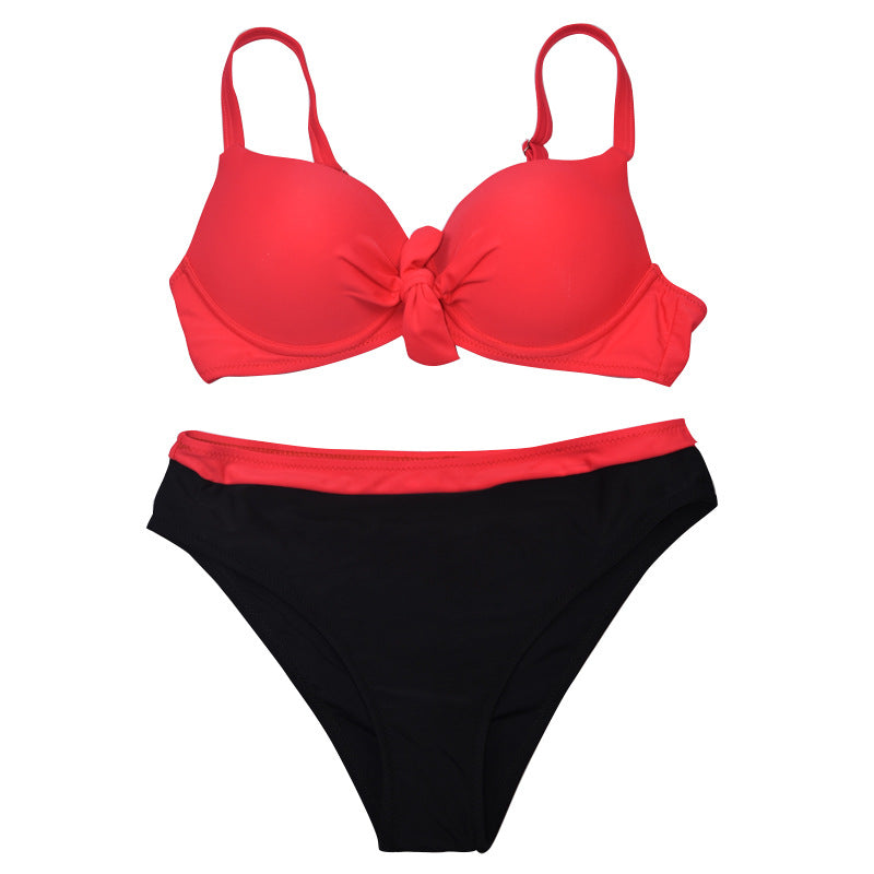 Bikini de Dos Piezas en Colores Caramelo para Mujer