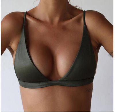 Top de Bikini Sexy de Color Sólido para Mujer 2019