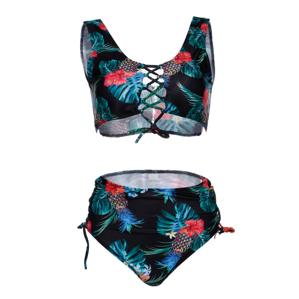 Conjunto de Bikini de Cintura Alta Transfronterizo 2020