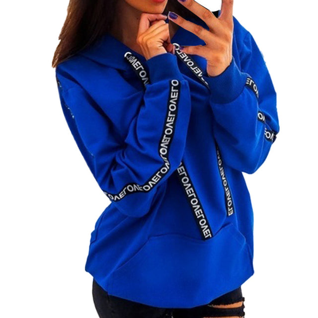 Sudadera con capucha extragrande para mujer con lazo de letras, talla grande (18+)